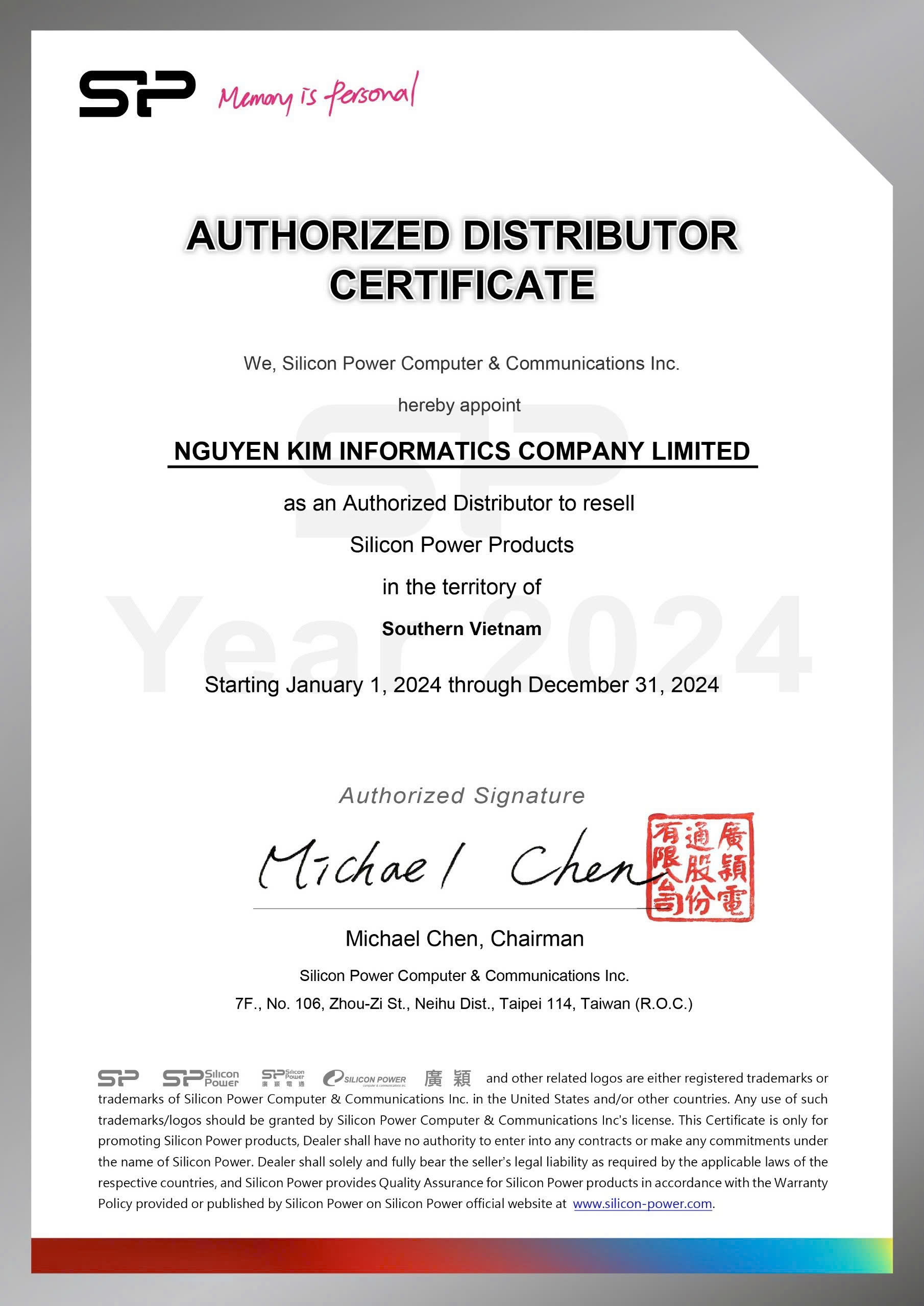 2024-silicon-power-authoried-distributor-certificate-vitinhnguyenkim