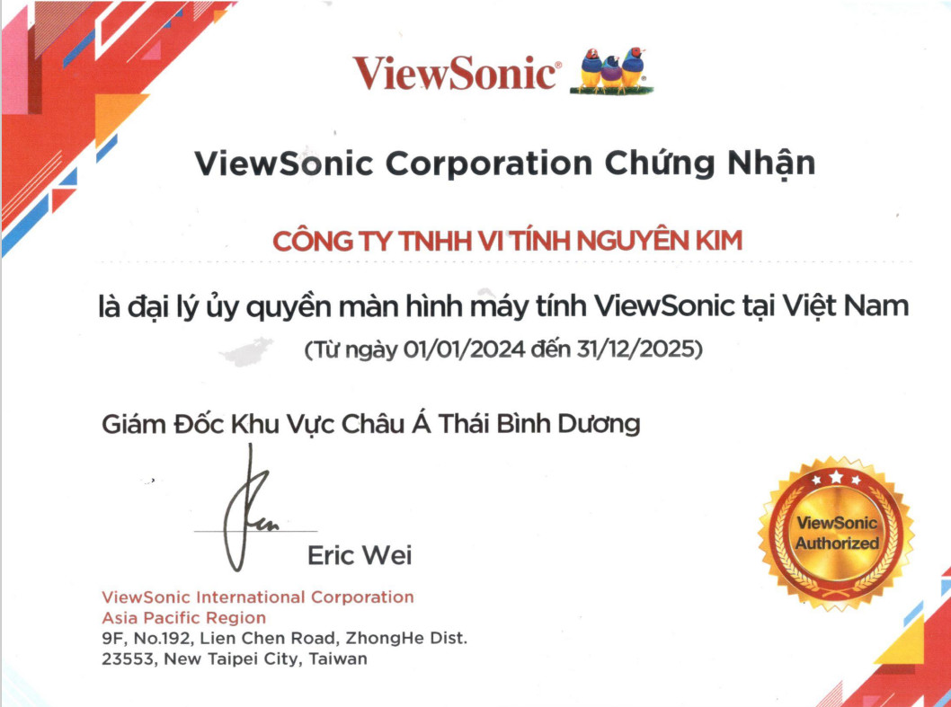 Đại lý ủy quyền màn hình máy tính ViewSonic tại Việt Nam 2024-2025